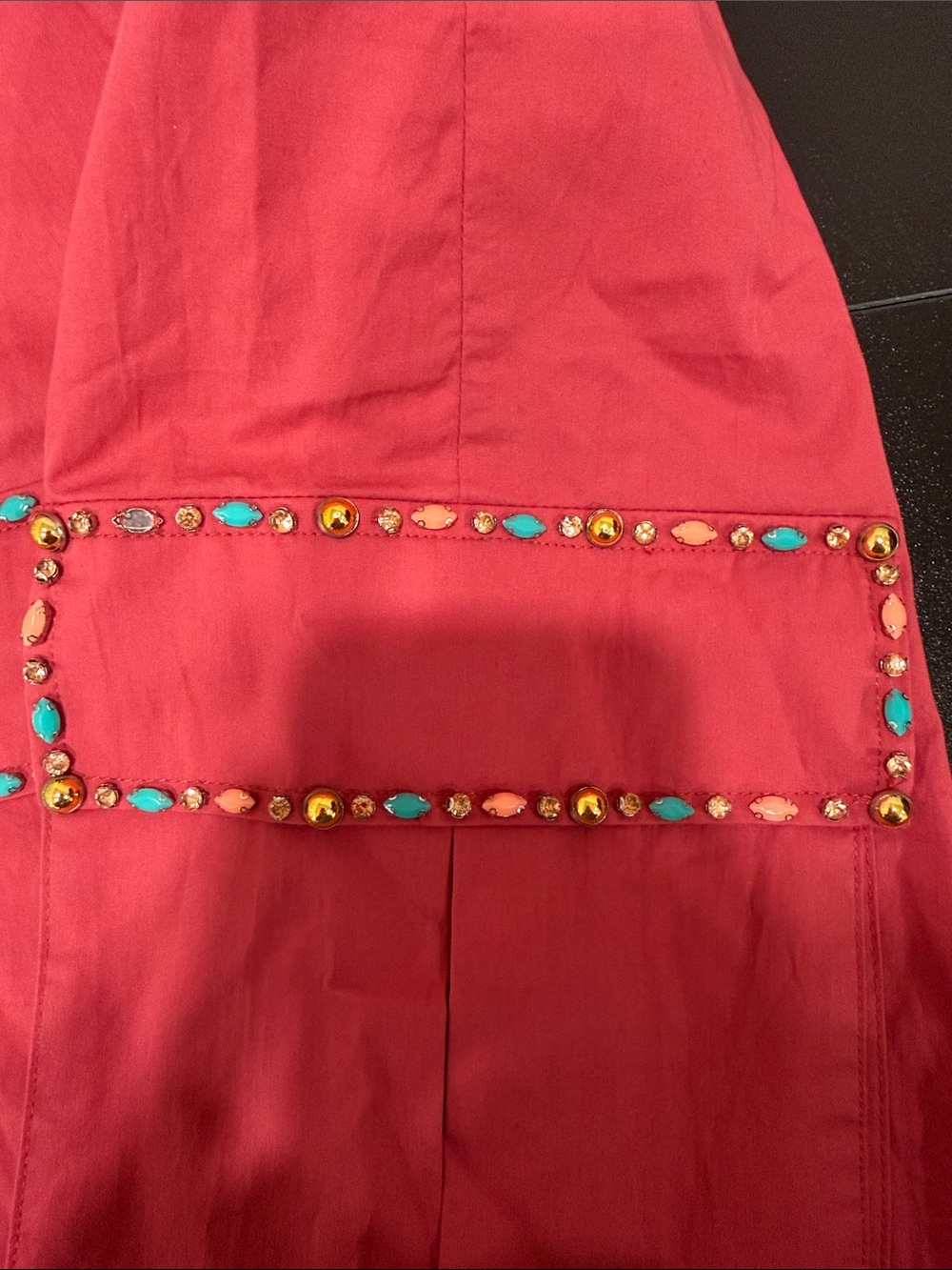 Women’s Pink Cargo Shorts with Bead Trim - Picture 4 of 7
